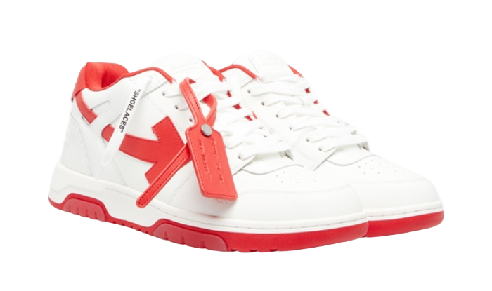 OFF-WHITE Out Of Office Low Tops White Red